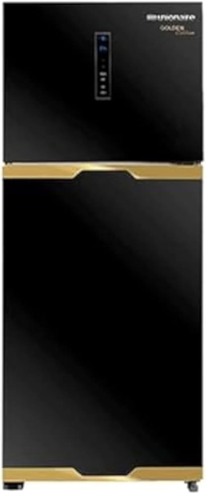 ثلاجة يونيون اير 650 لتر Golden Edition زجاج اسود ديجيتال